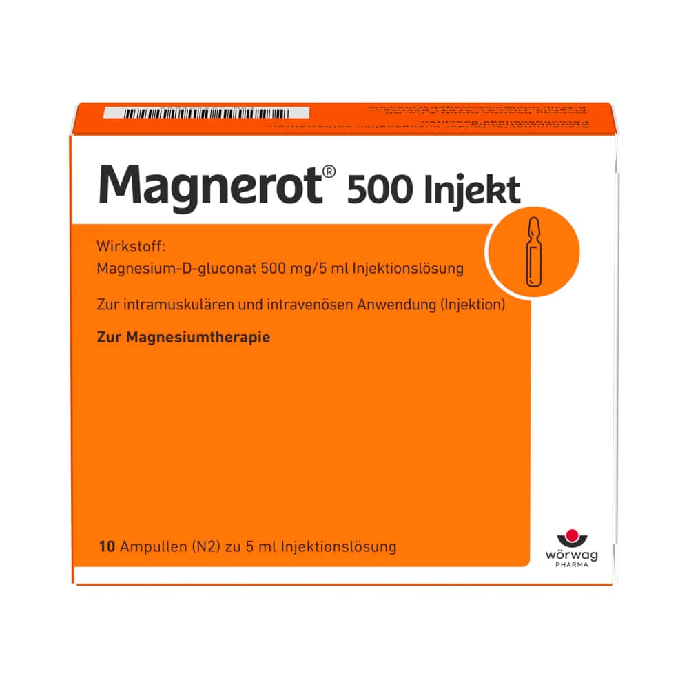 Magnerot 500 Injekt Ampullen 10X5 ml Ampullen
