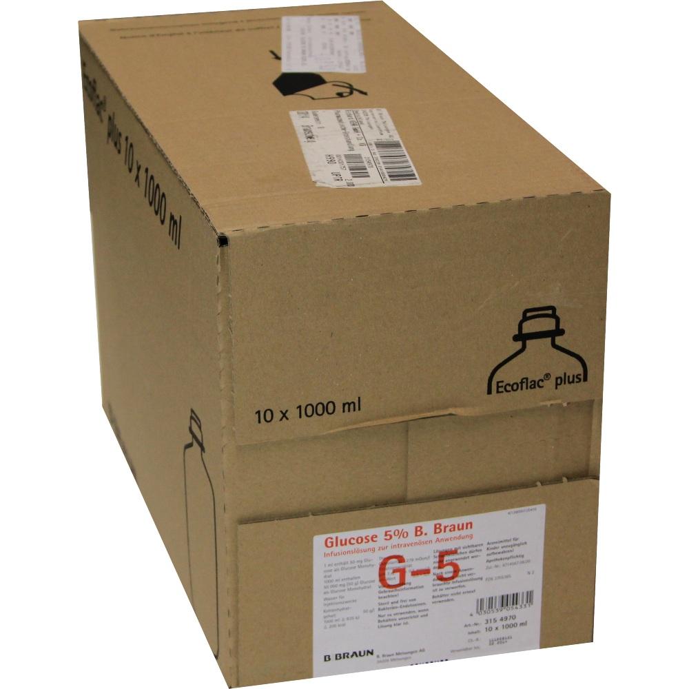 GLUCOSE 5% B.Braun Ecoflac Plus 10X1000 ml Infusionslösung