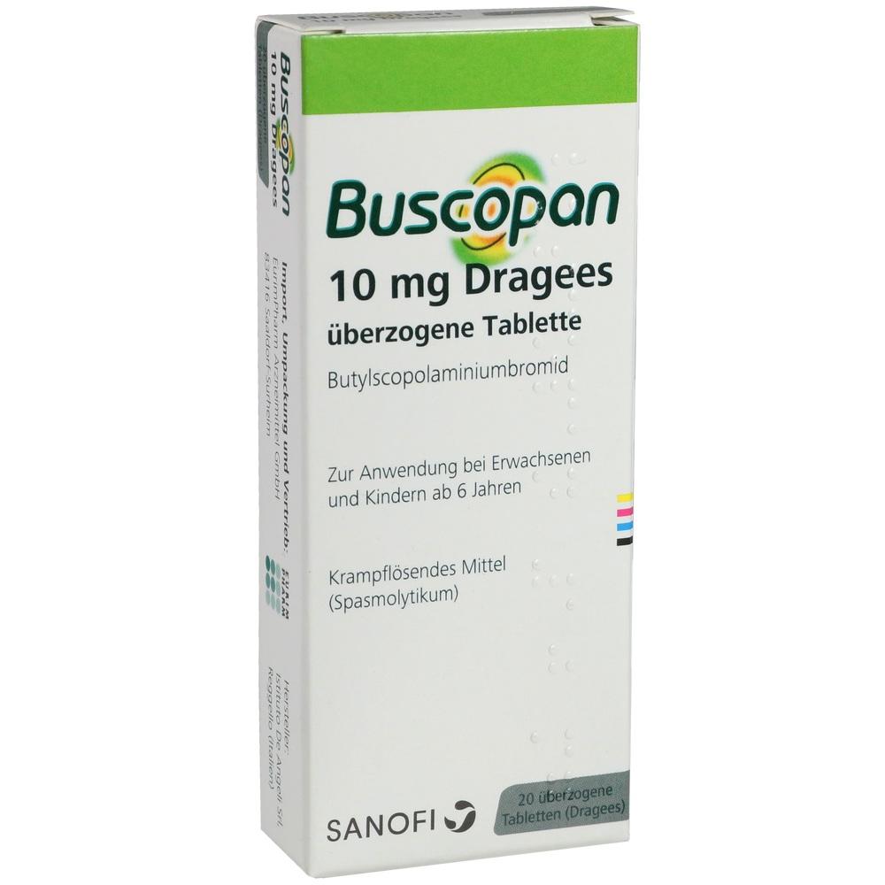 Buscopan 10mg Dragees 20 St Überzogene Tabletten