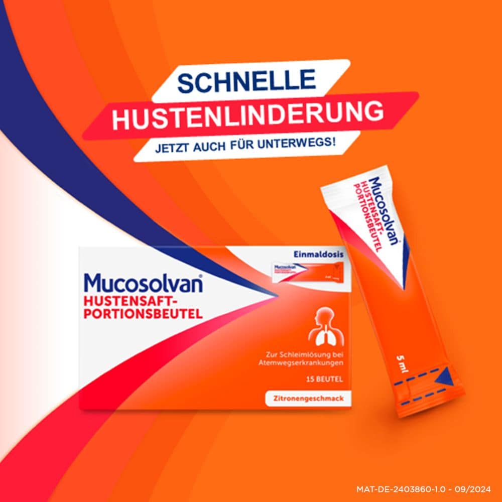 Mucosolvan HUSTENSAFT-PORTIONSBEUTEL 15X5 ml Lösung zum Einnehmen