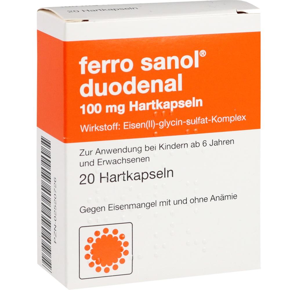 Ferro sanol duodenal 100mg 20 St Hartkapseln mit magensaftresistent überzogenen Pellets