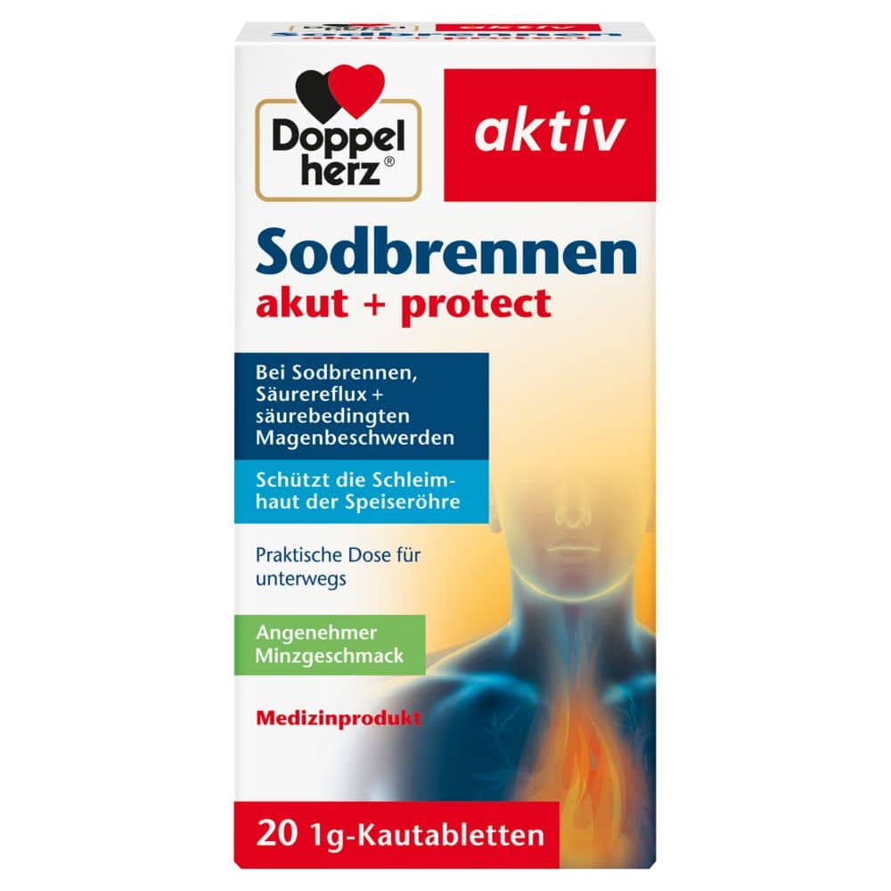 Doppelherz aktiv Sodbrennen akut + protect 20 St Kautabletten