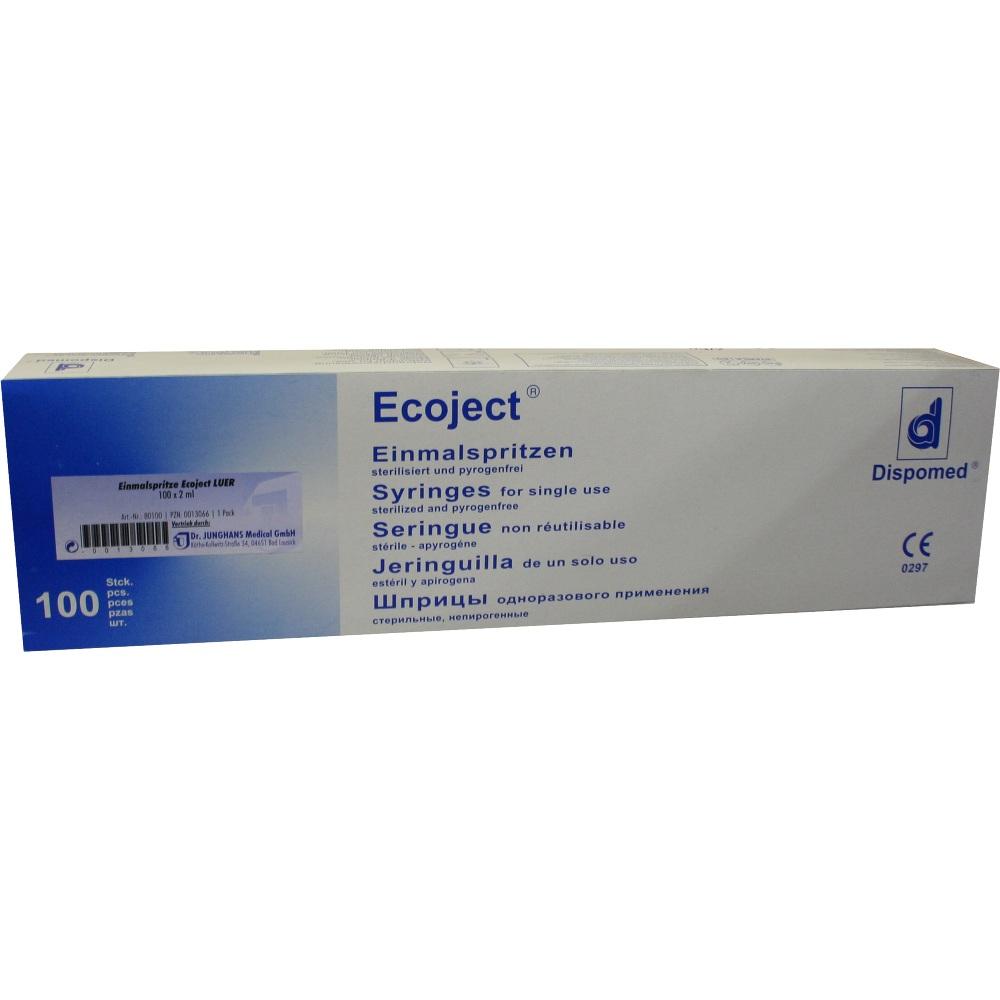 EINMALSPRITZE 2 ml Luer Ecoject 100X2 ml Spritzen