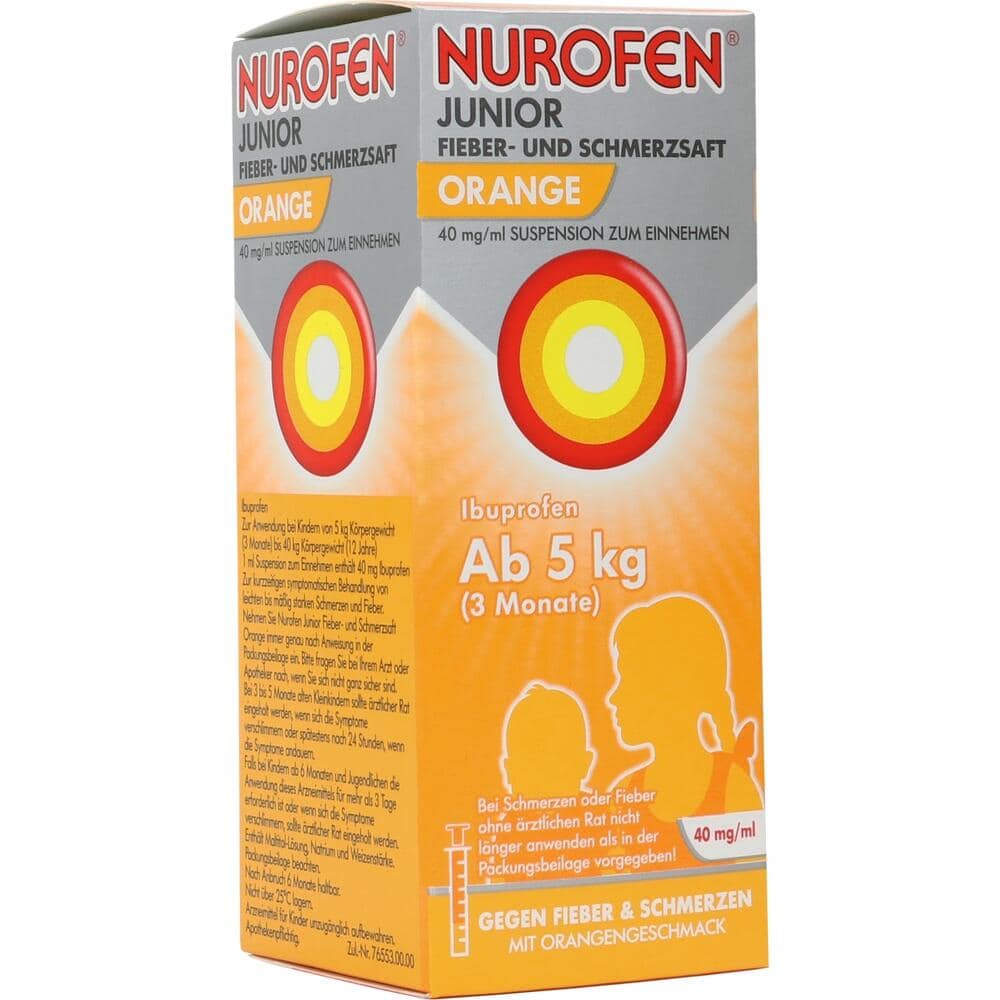 NUROFEN Junior Fiebersaft Orange 40mg/ml 100 ml Suspension zum Einnehmen