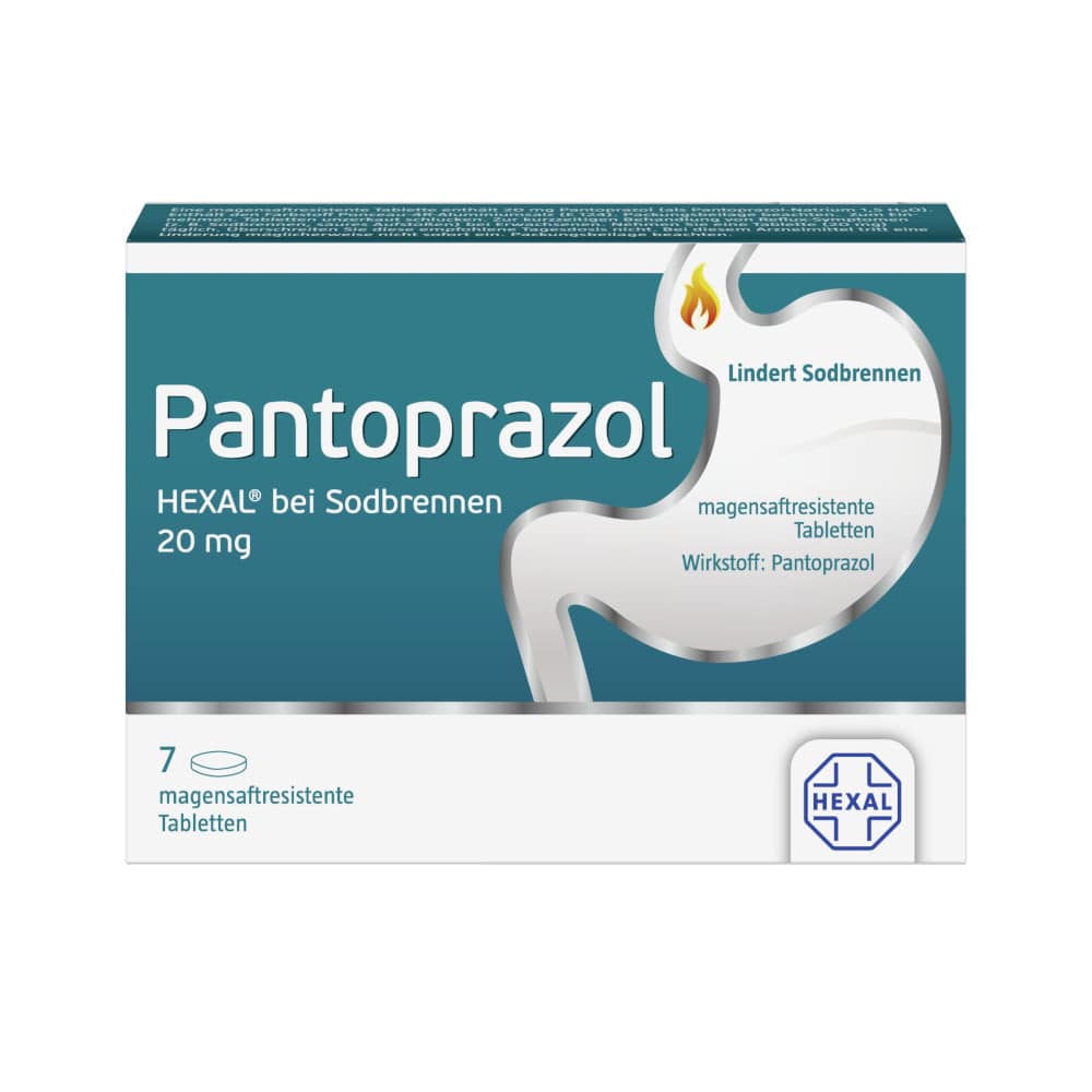 Pantoprazol HEXAL bei Sodbrennen 20mg 7 St Tabletten magensaftresistent