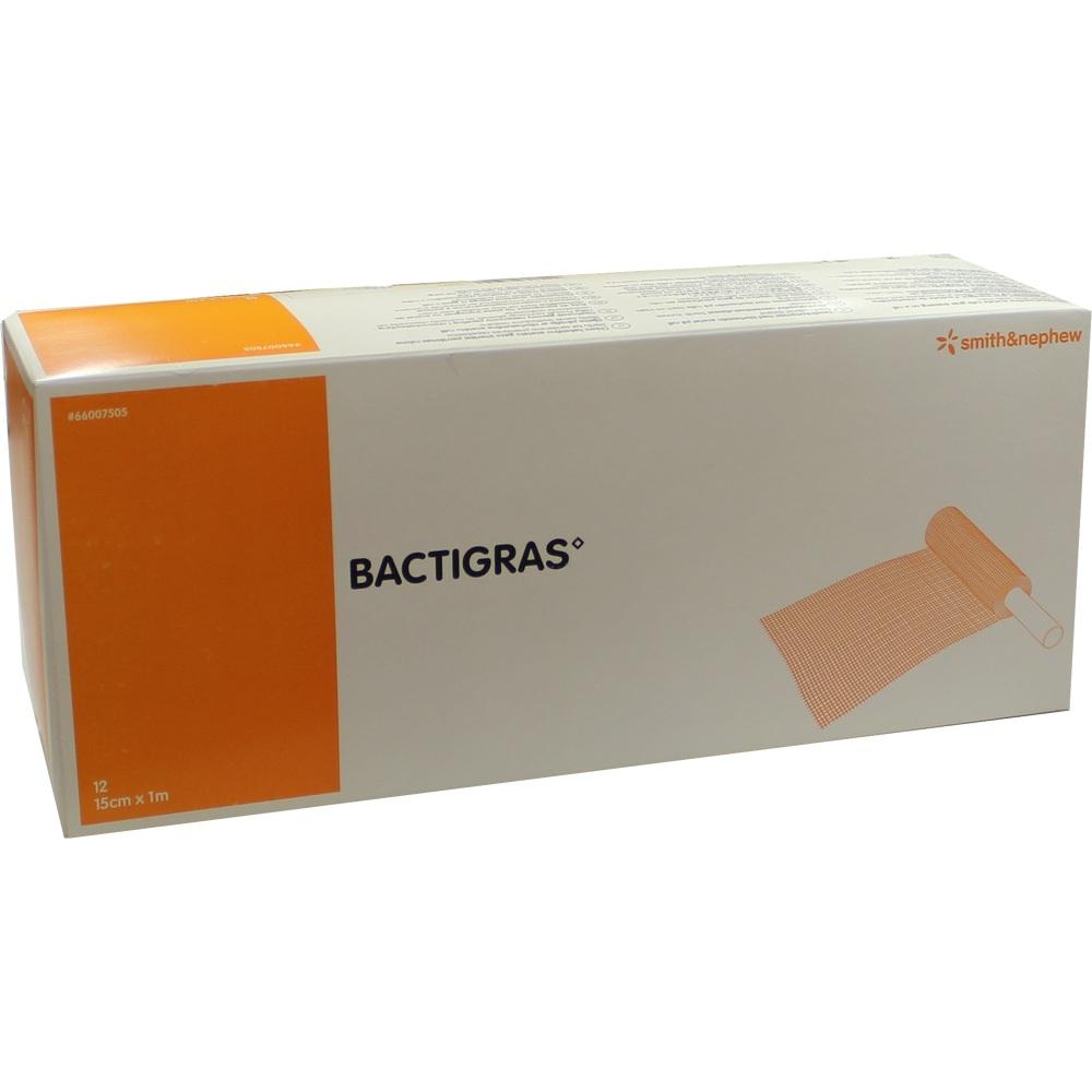 BACTIGRAS antiseptische Paraffingaze 15 cmx1 m 12 St Wundgaze
