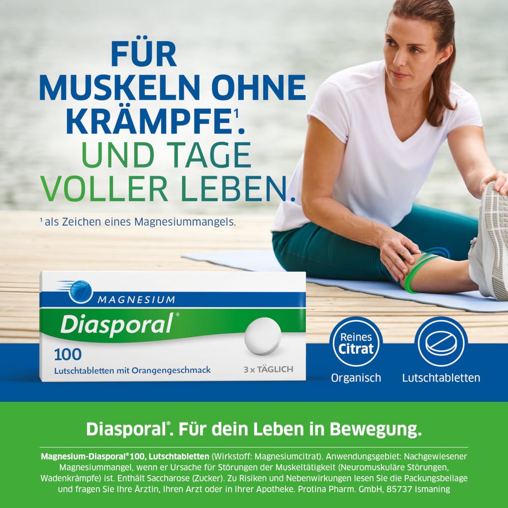 MAGNESIUM Diasporal 100  100 St Lutschtabletten
