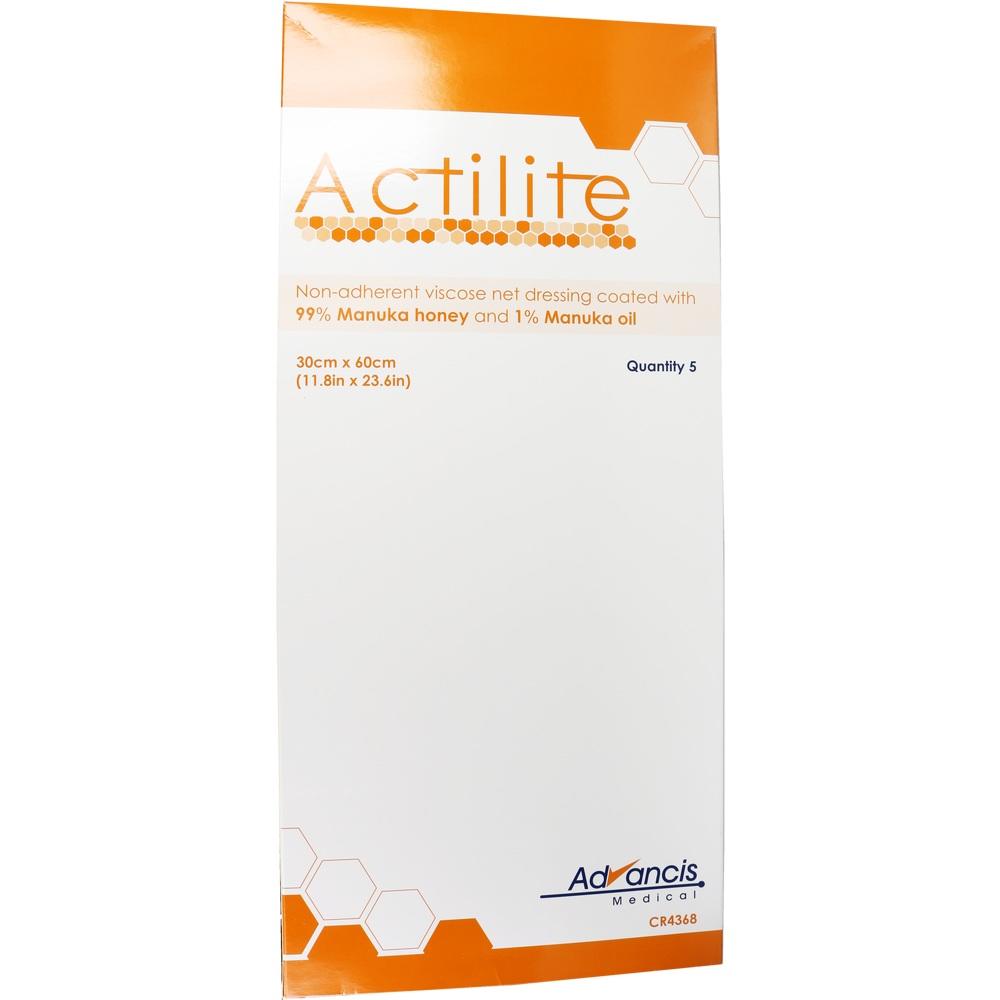 ACTILITE 30x60 cm Honig Wundauflage 5 St Wundgaze