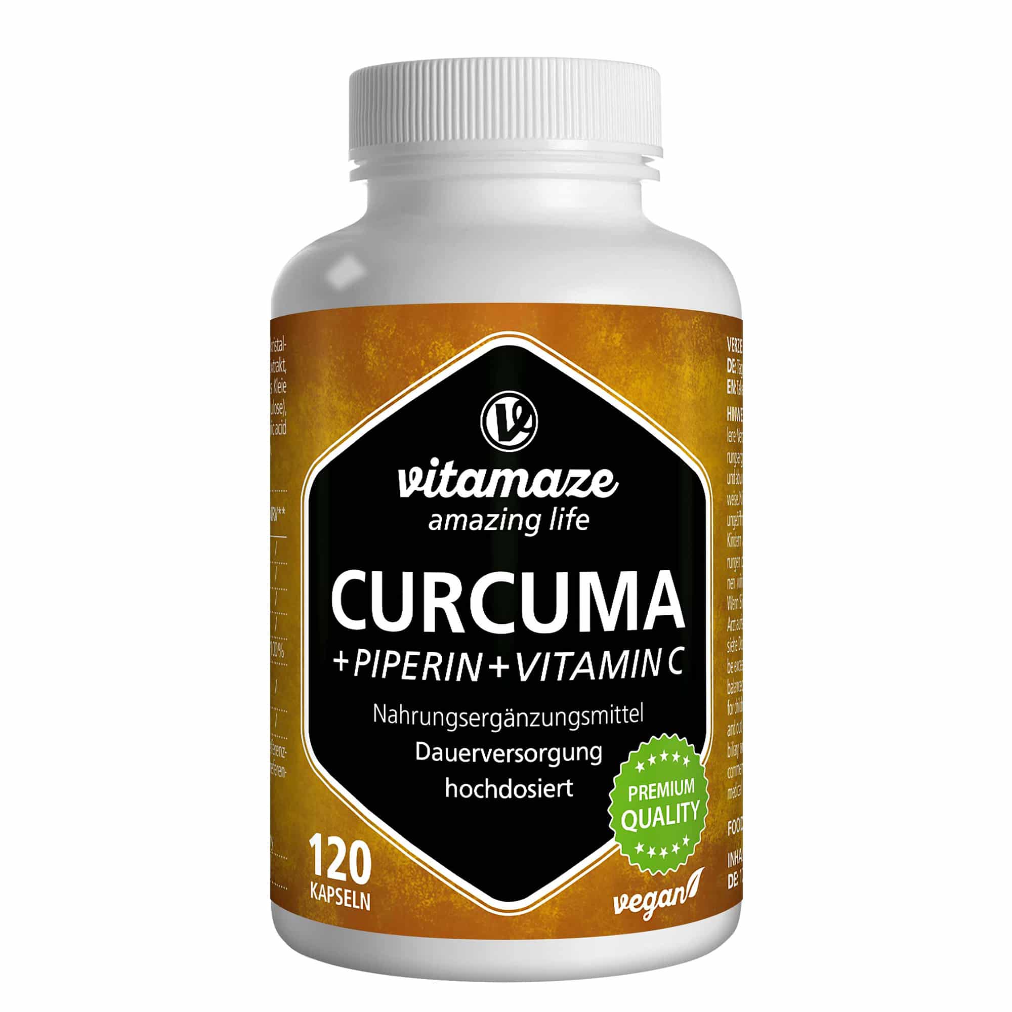 vitamaze CURCUMA  + PIPERIN + Vitamin C 120 St Kapseln