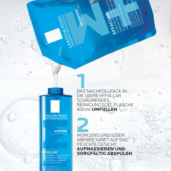 LA ROCHE-POSAY EFFACLAR SCHÄUMENDES REINIGUNGSGEL Nachfüllpack 400 ml Gel