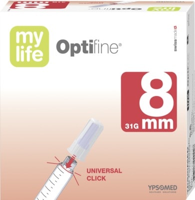 MYLIFE Optifine Pen-Nadeln 8 mm 100 St Kanüle