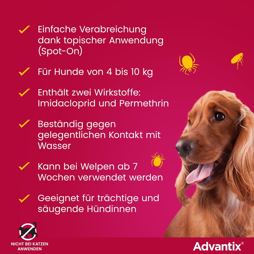 Advantix Spot-on für Hunde 4-10kg 4 St Lösung