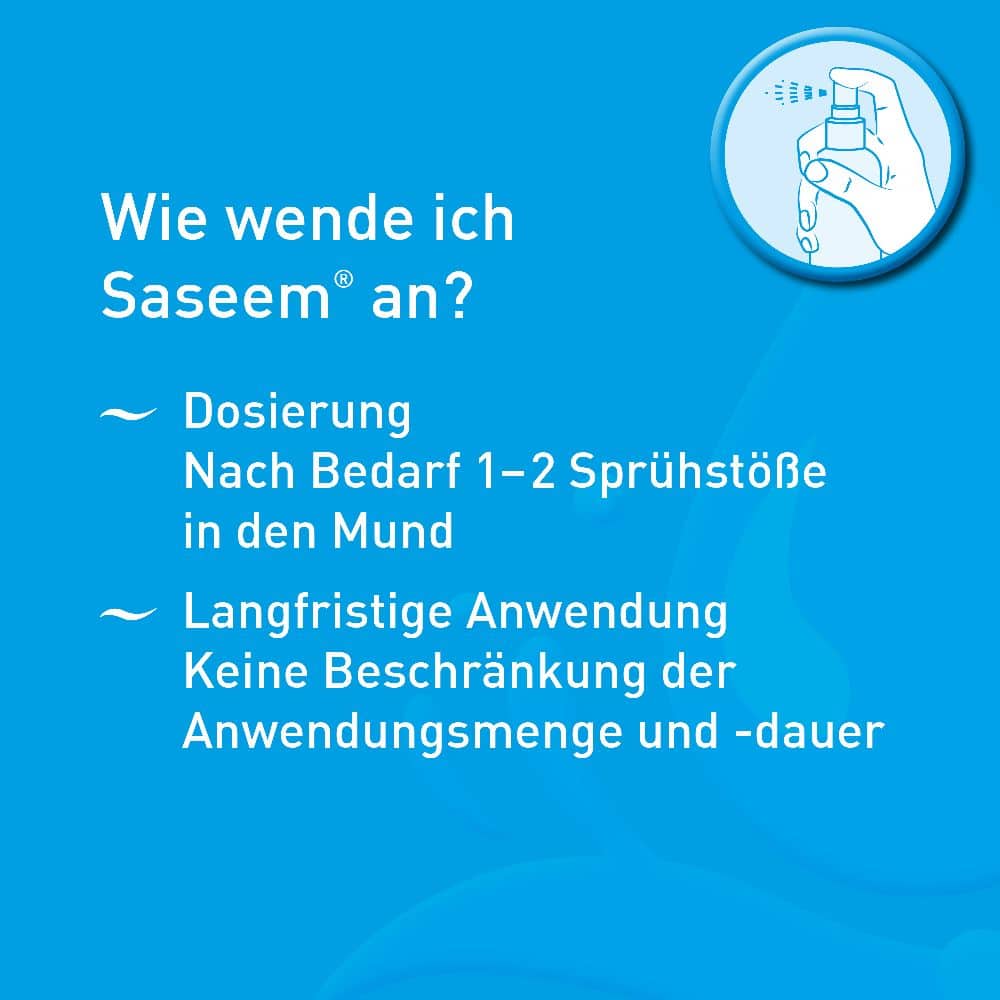 Saseem Mundspray - der Speichelersatz bei Mundtrockenheit  60 ml Pumplösung