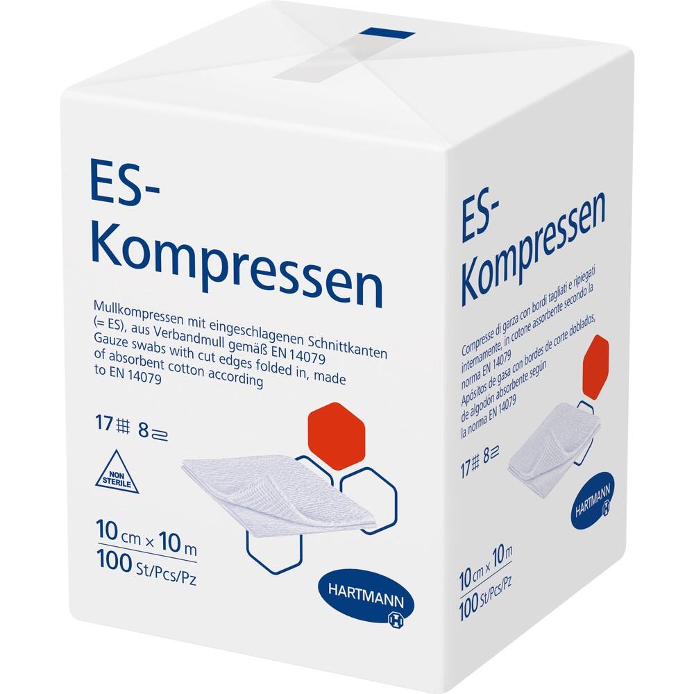 ES-KOMPRESSEN unsteril 10x10 cm 8fach 100 St Kompressen