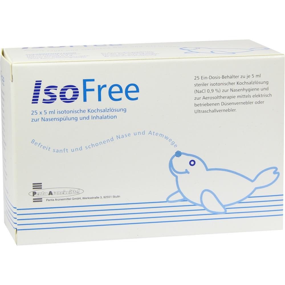 IsoFree Isotonische Kochsalzlösung zum Nasenspülen +Inhalieren EDP 25X5 ml Einzeldosispipetten