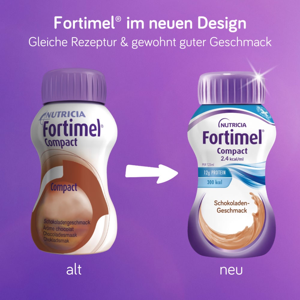 Fortimel Compact 2.4 Trinknahrung Schokolade 4X125 ml Flüssigkeit