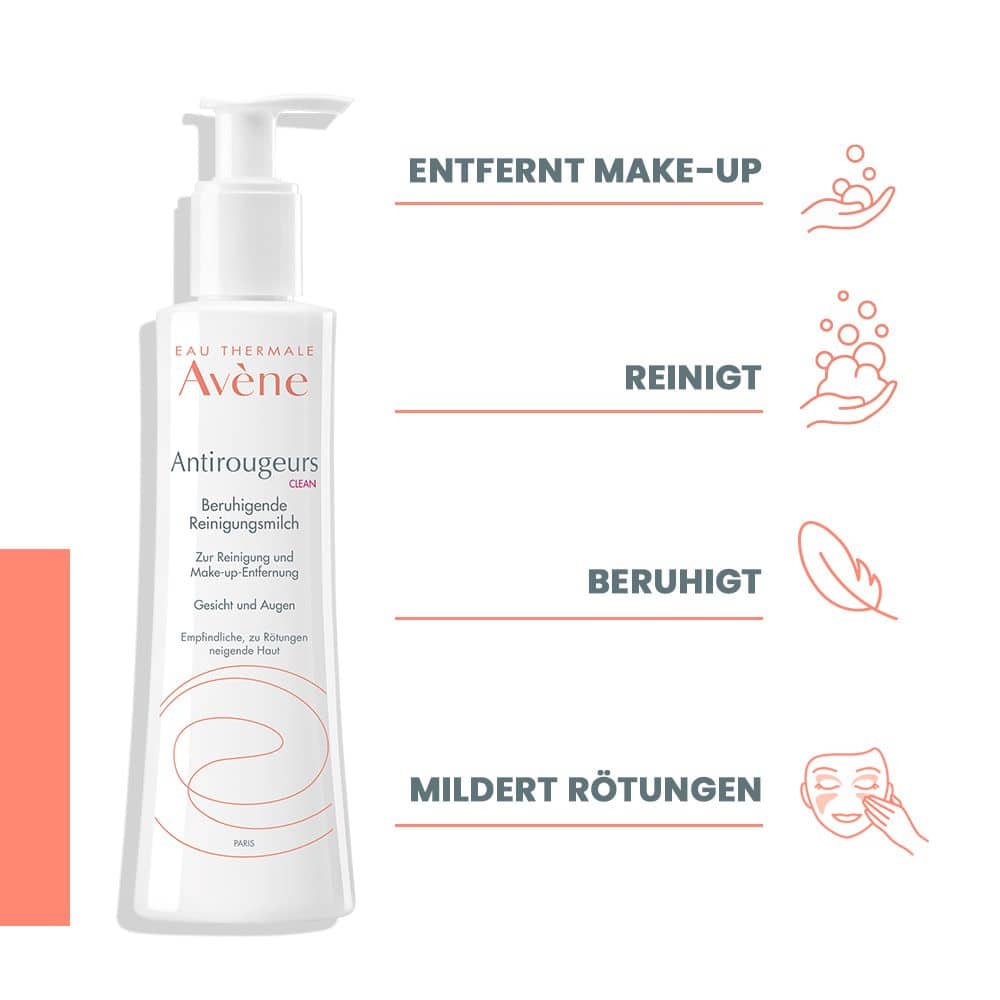 Avène Antirougeurs CLEAN Beruhigende Reinigungsmilch 200 ml Milch