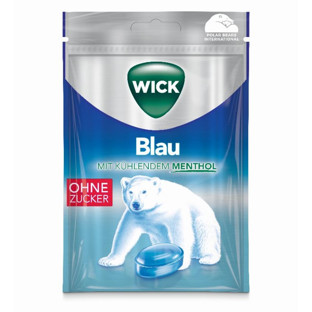 WICK BLAU VapoPlus MENTHOL ohne Zucker Hustenbonbons 72 g Bonbons