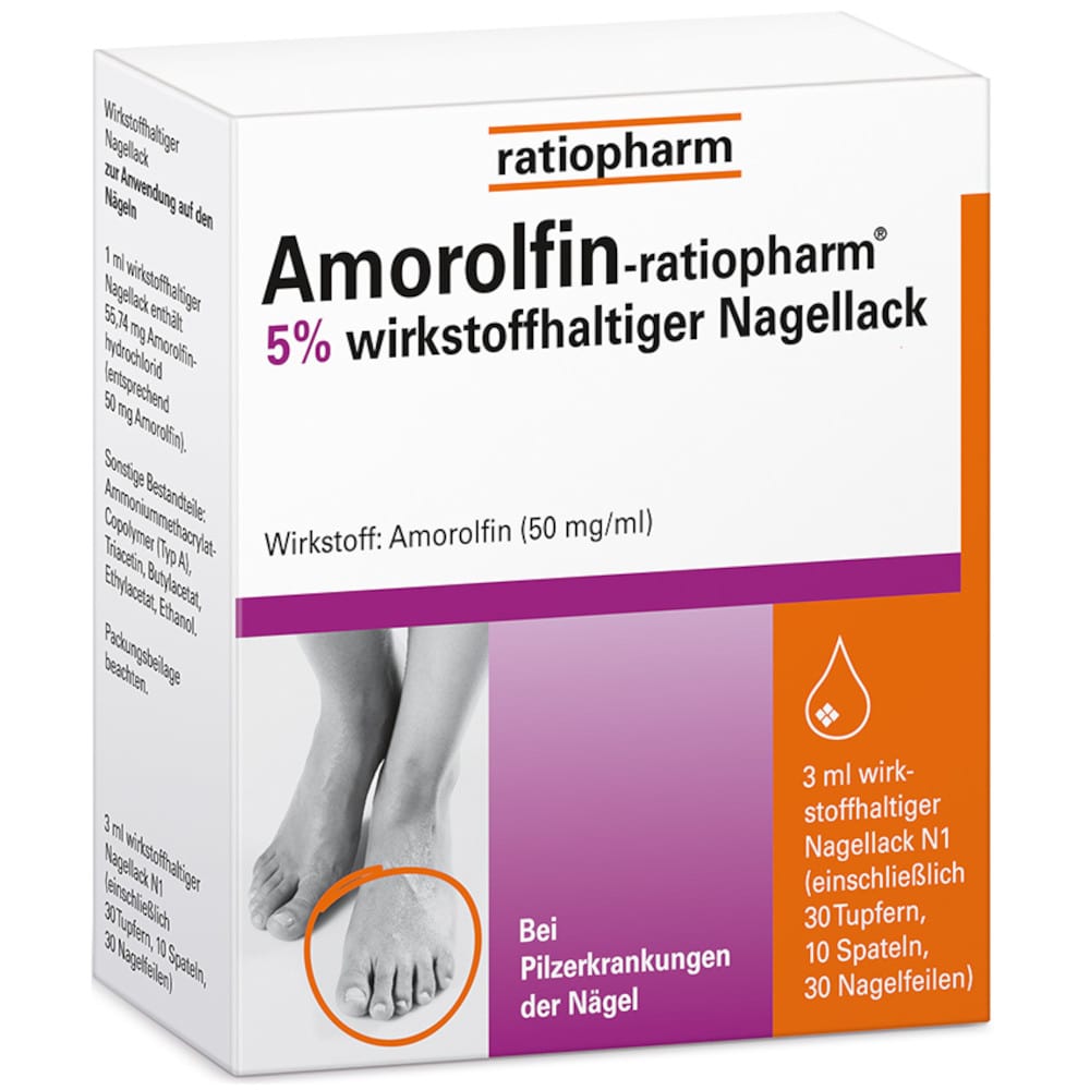 Amorolfin-ratiopharm 5 % bei Nagelpilz 3 ml Wirkstoffhaltiger Nagellack