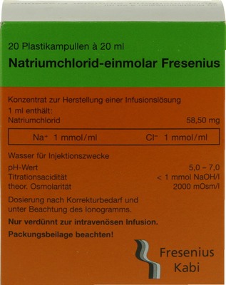 NATRIUMCHLORID-einmol.Fresenius PE-Amp.Inf.-L.-K. 20X20 ml Infusionslösungskonzentrat