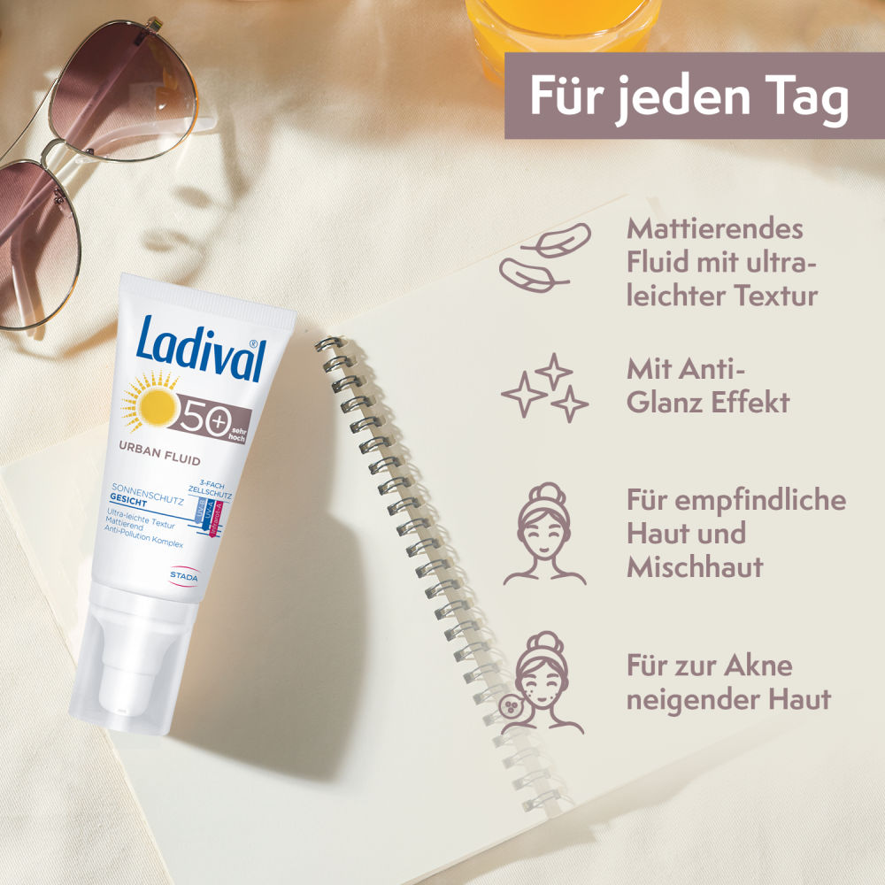 Ladival URBAN FLUID SONNENSCHUTZ GESICHT LSF50+ 50 ml Lotion Ladival URBAN FLUID SONNENSCHUTZ GESICHT LSF50+ 50 ml Lotion