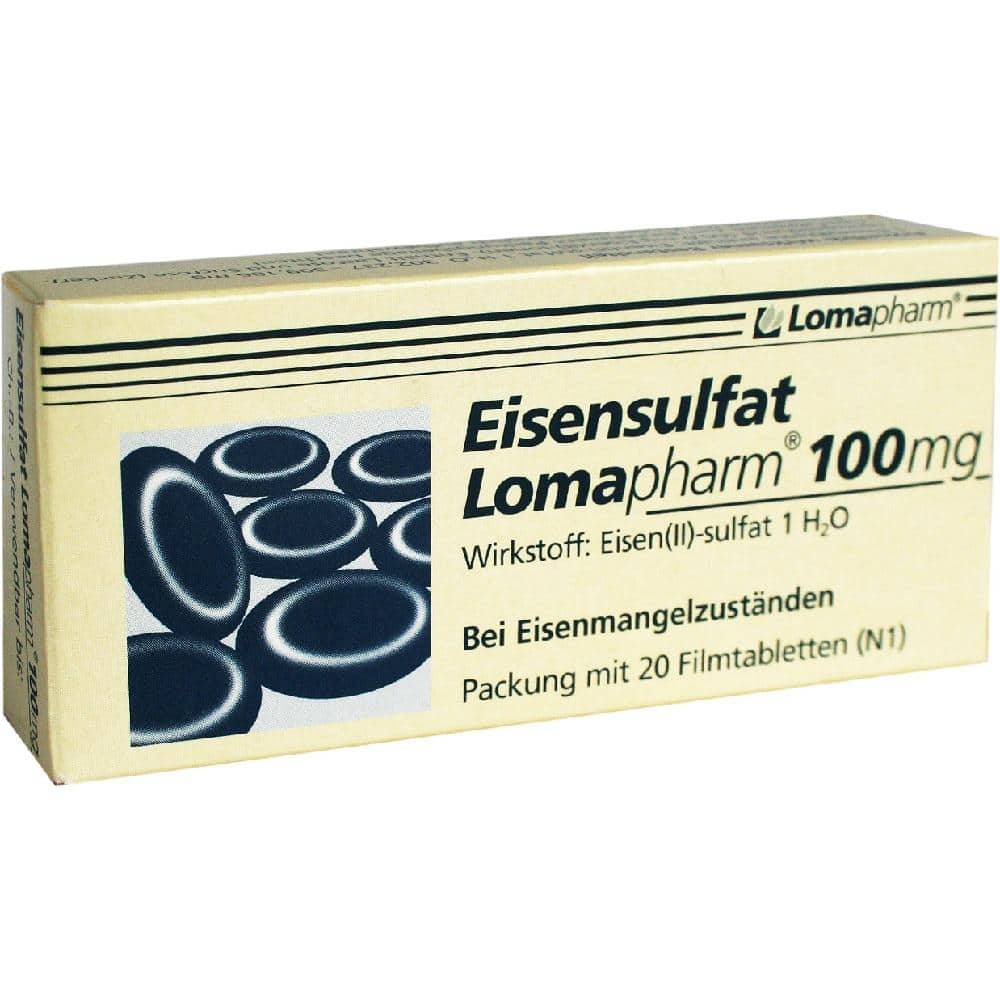 Eisensulfat Lomapharm 100mg 20 St Filmtabletten