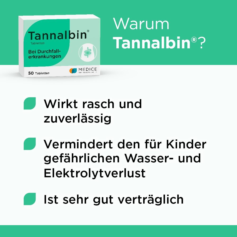 Tannalbin bei Durchfallerkrankungen 50 St Tabletten