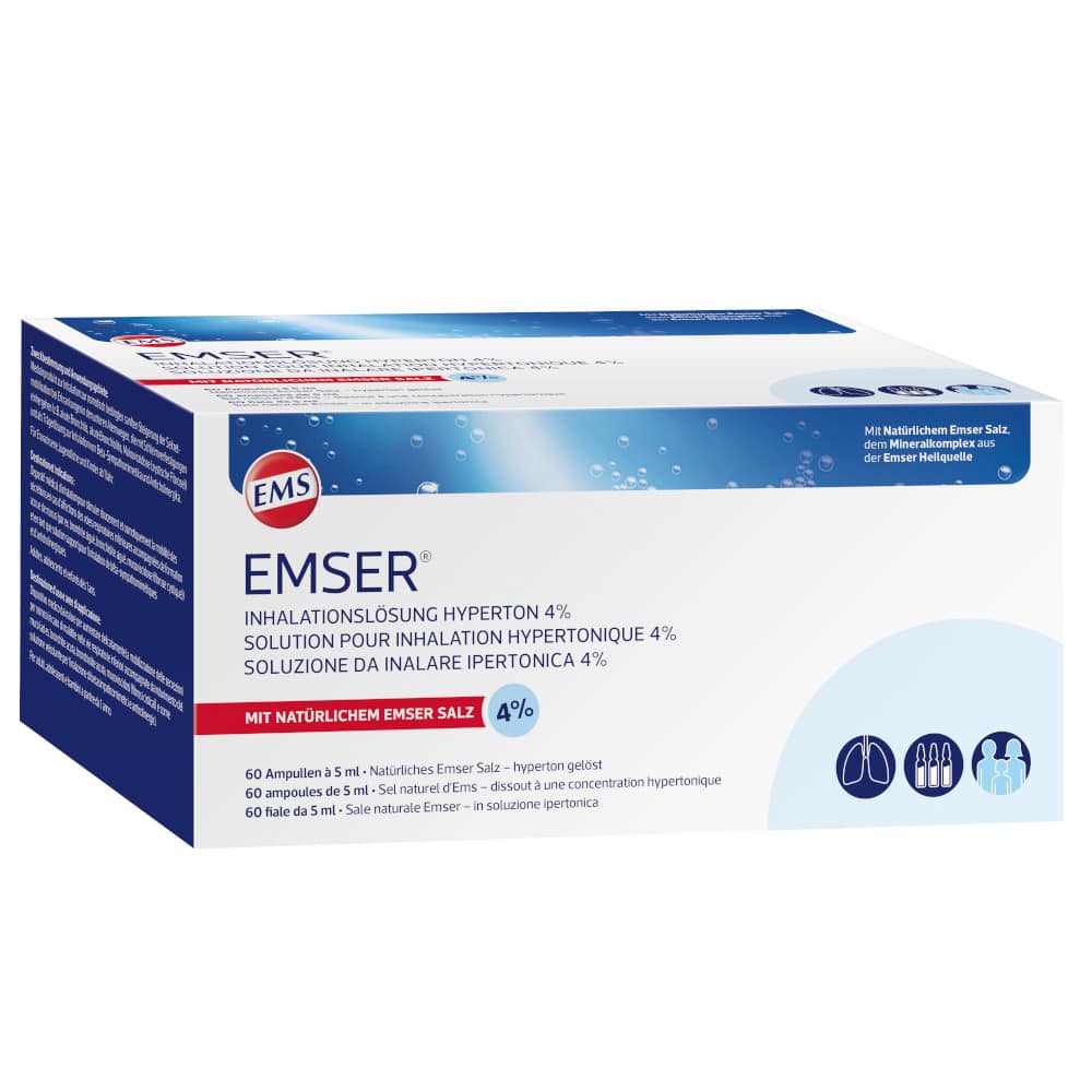 EMSER Inhalationslösung Hyperton 4% 60X5 ml Inhalationsampullen