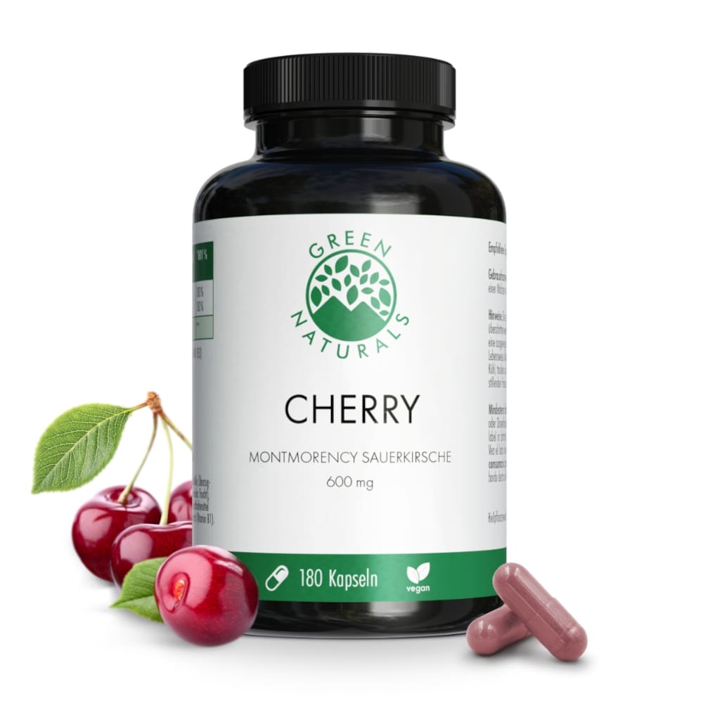 GREEN NATURALS Cherry Montmorency Sauerkirsche 1200mg vegan 180 St Kapseln