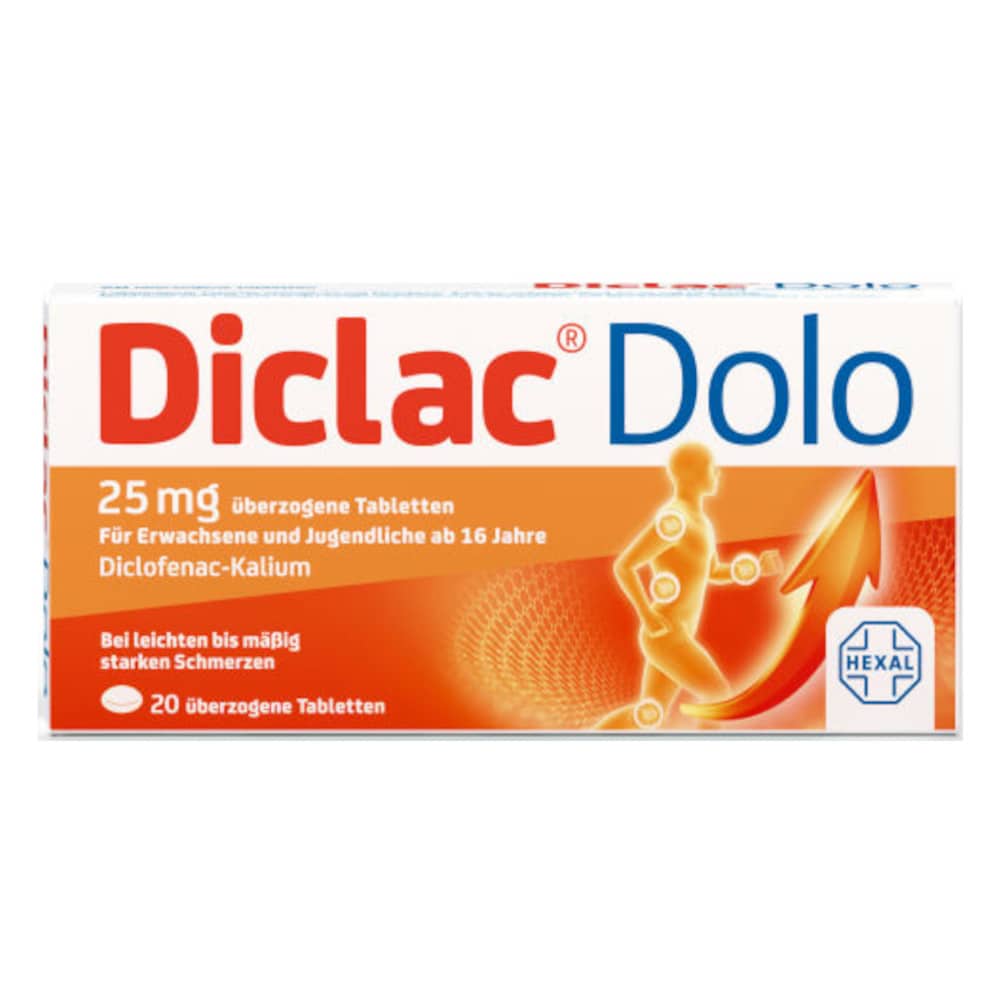 Diclac Dolo 25mg 20 St Überzogene Tabletten