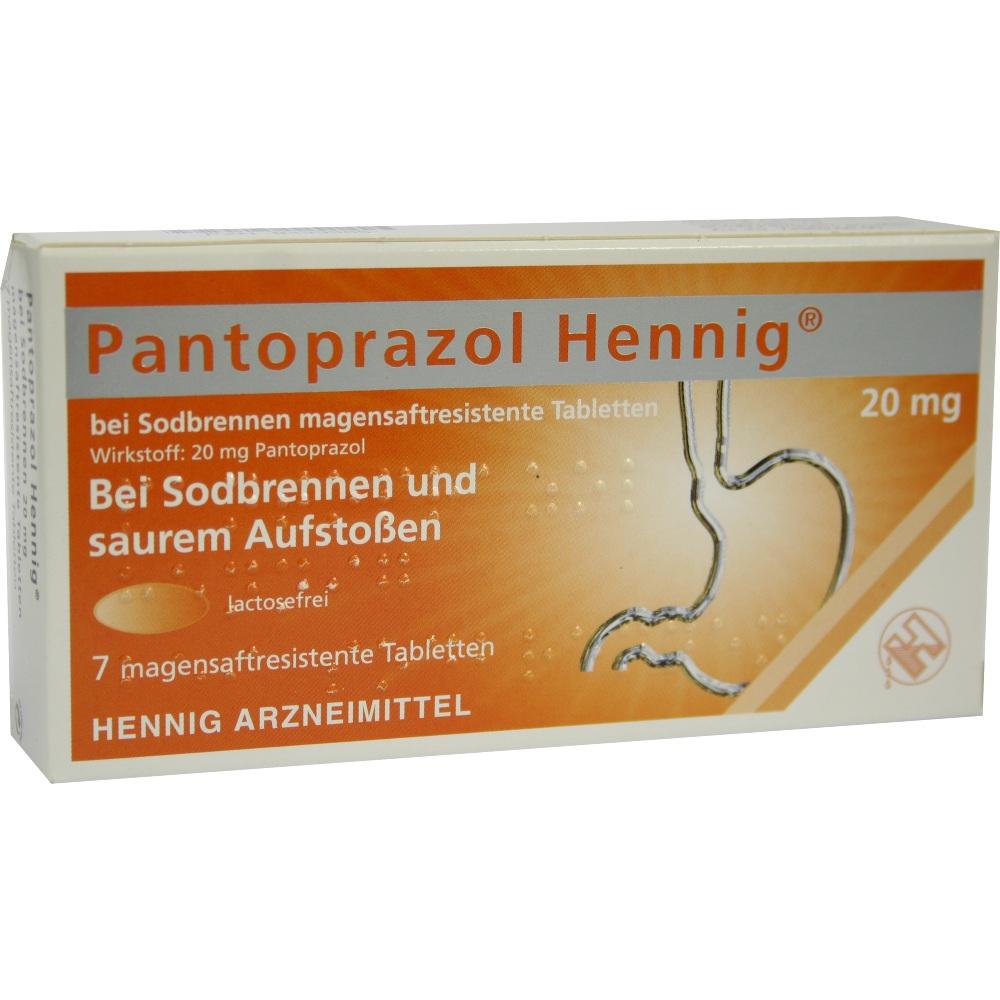 Pantoprazol Hennig bei Sodbrennen 20mg 7 St Tabletten magensaftresistent