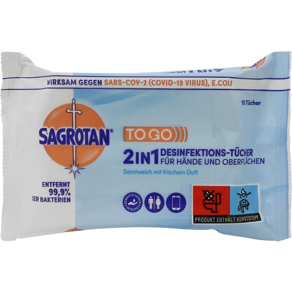 SAGROTAN 2in1 Desinfektions-Tücher 15 St Tücher