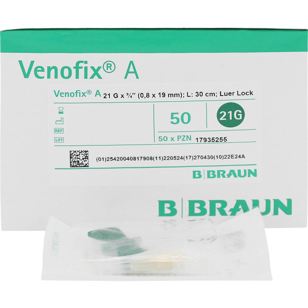 Venofix A Venenpunktionsbesteck 0,8x19 mm 21G 30 cm grün 1 St Kanüle