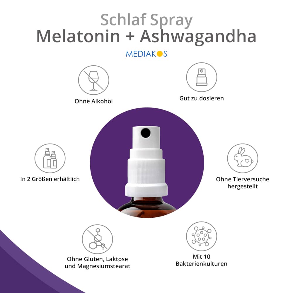 MEDIAKOS MELATONIN Ashwagandha Schlaf Spray 50 ml Spray