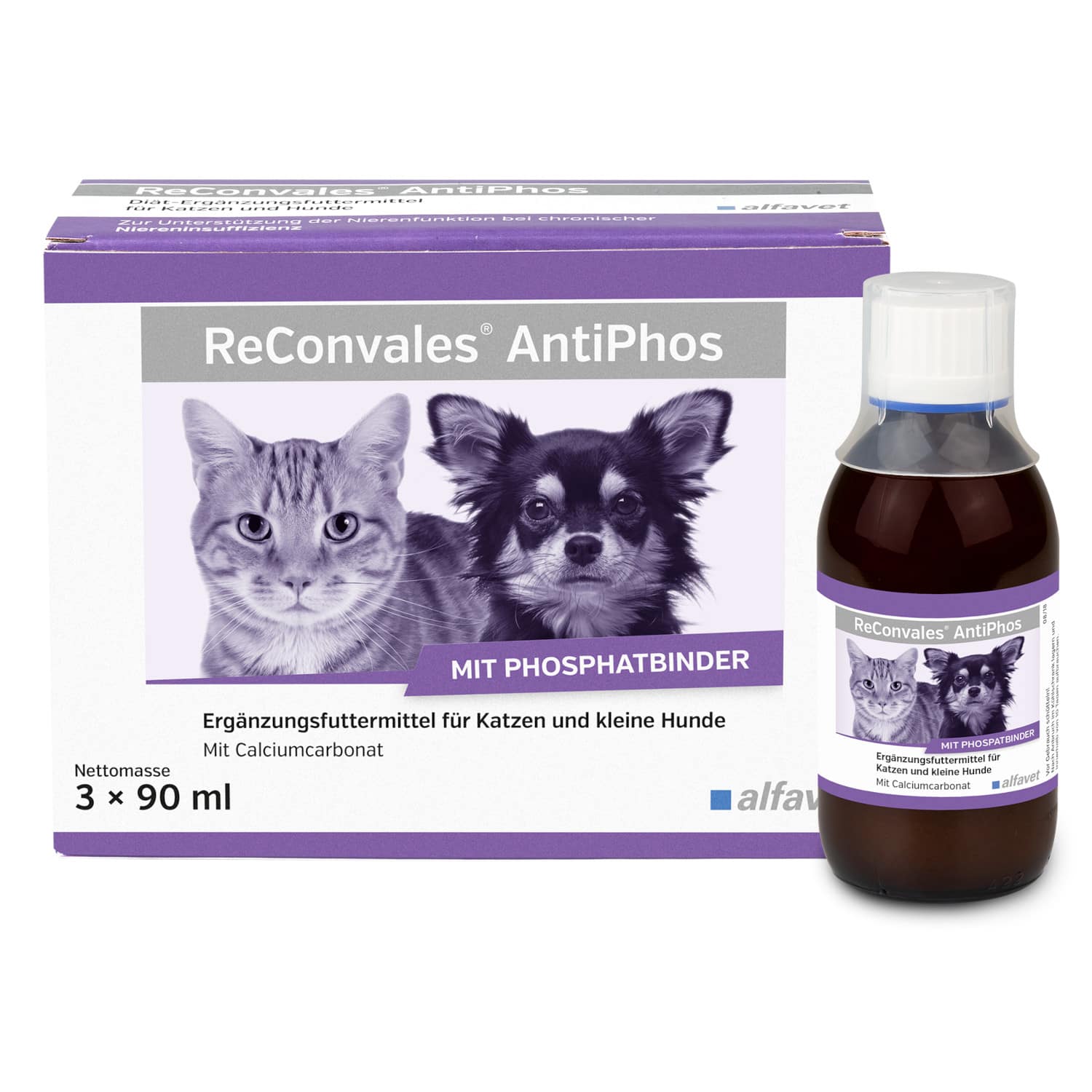ReConvales AntiPhos flüssig für Hunde und Katzen 3X90 ml Flüssigkeit