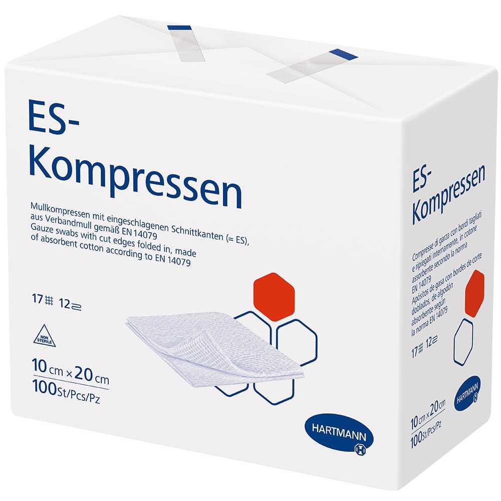 ES-KOMPRESSEN unsteril 10x20 cm 12fach 100 St Kompressen
