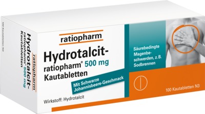Hydrotalcit-ratiopharm 500mg 100 St Kautabletten