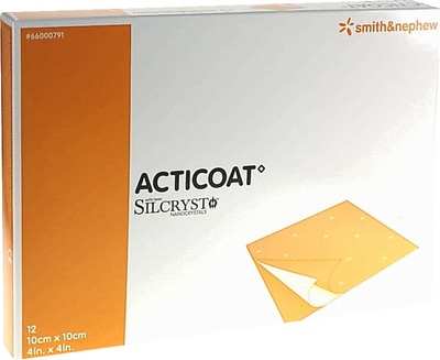 ACTICOAT 10x10 cm antimikrobielle Wundauflage 12 St Kompressen
