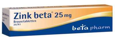 Zink beta 25 20 St Brausetabletten