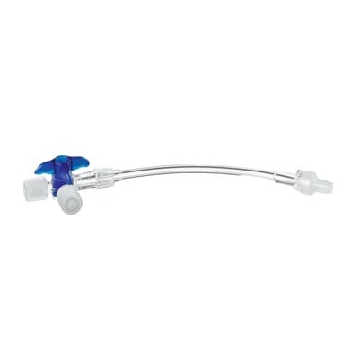 DISCOFIX C Dreiwegehahn blau m.10 cm Schlauch 1 St