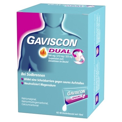 GAVISCON DUAL Bei Sodbrennen 48X10 ml Suspension zum Einnehmen