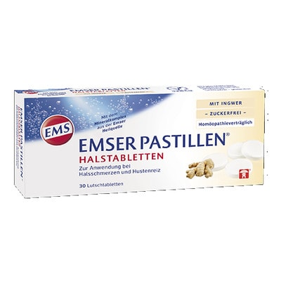 EMSER HALSPASTILLEN MIT INGWER ZUCKERFREI 30 St Lutschtabletten