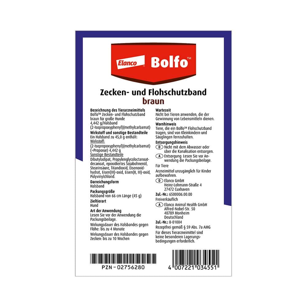 Bolfo Flohschutzband braun für große Hunde 1 St Halsband