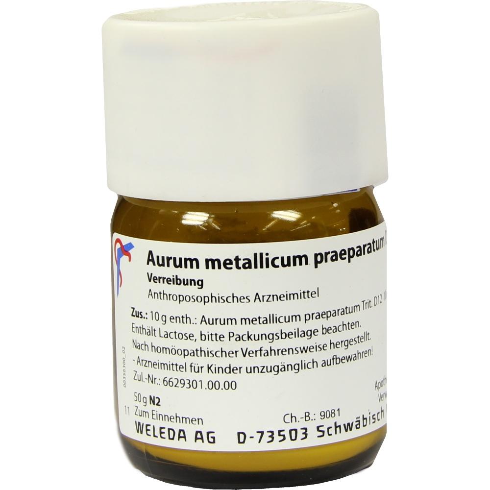 WELEDA AURUM METALLICUM PRAEPARATUM D 12 Trituration 50 g Trituration