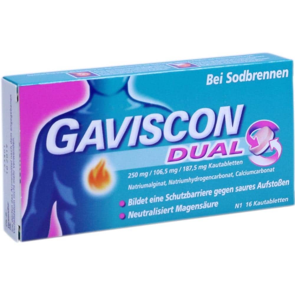 GAVISCON DUAL Bei Sodbrennen 16 St Kautabletten