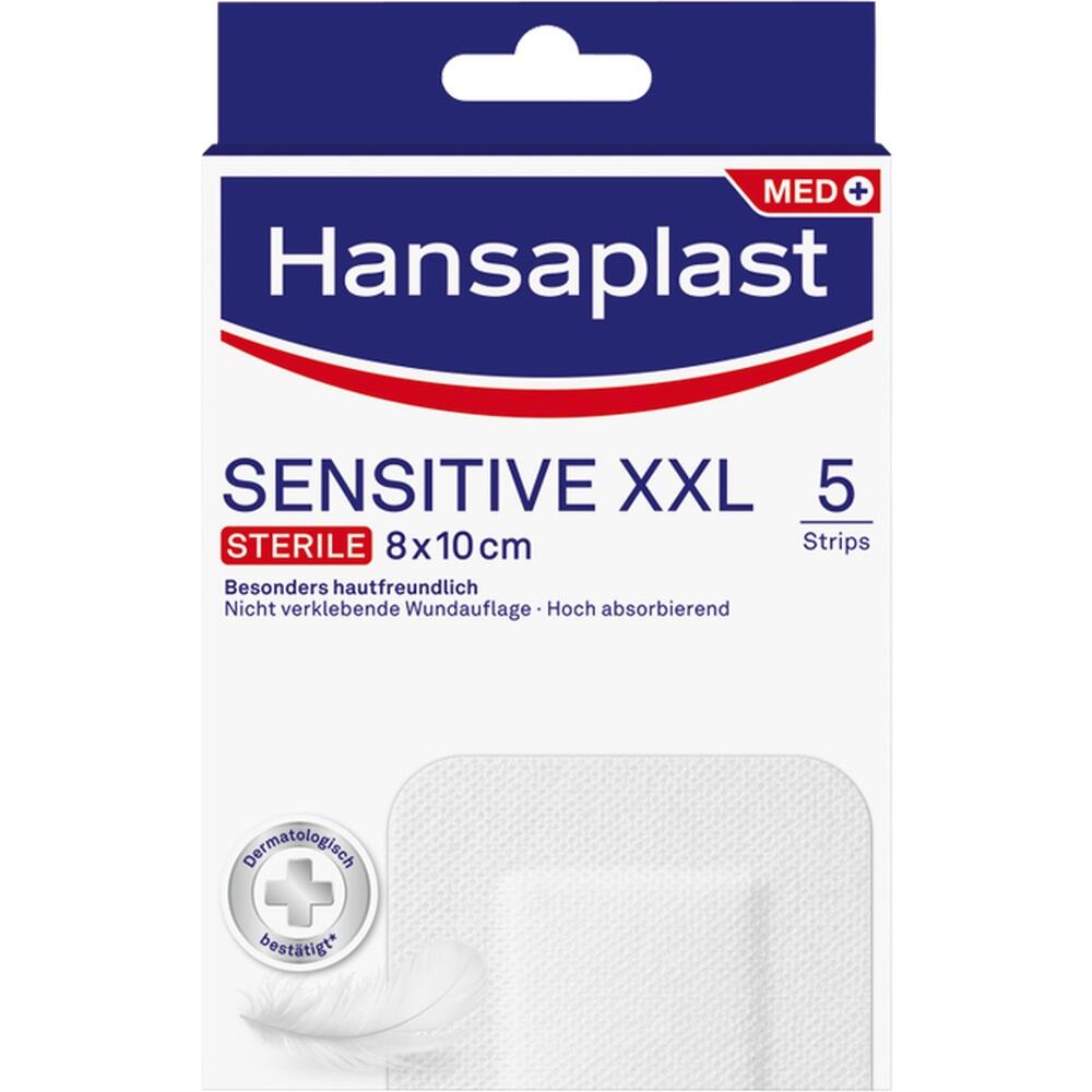 Hansaplast SENSITIVE XXL 8x10cm 5 St Pflaster