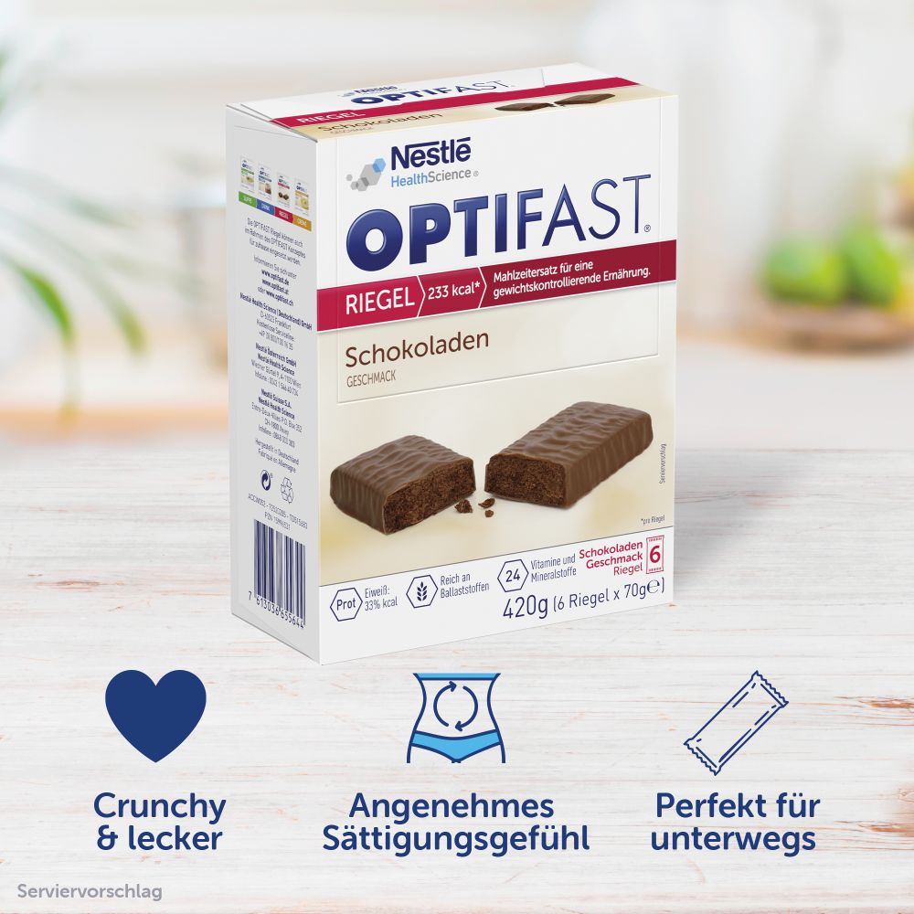 OPTIFAST RIEGEL Schokoladen GESCHMACK 6X70 g