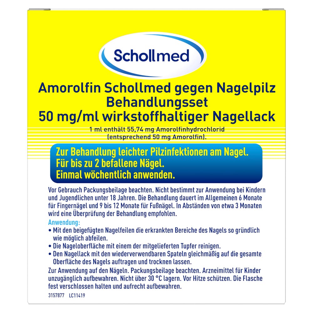 Schollmed Amorolfin gegen Nagelpilz Behandlungsset 2.5 ml Wirkstoffhaltiger Nagellack