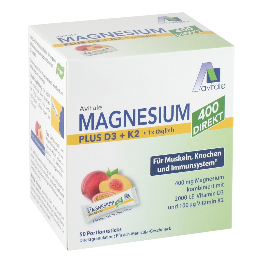 Avitale MAGNESIUM PLUS D3 + K2 50X2.5 g Granulat