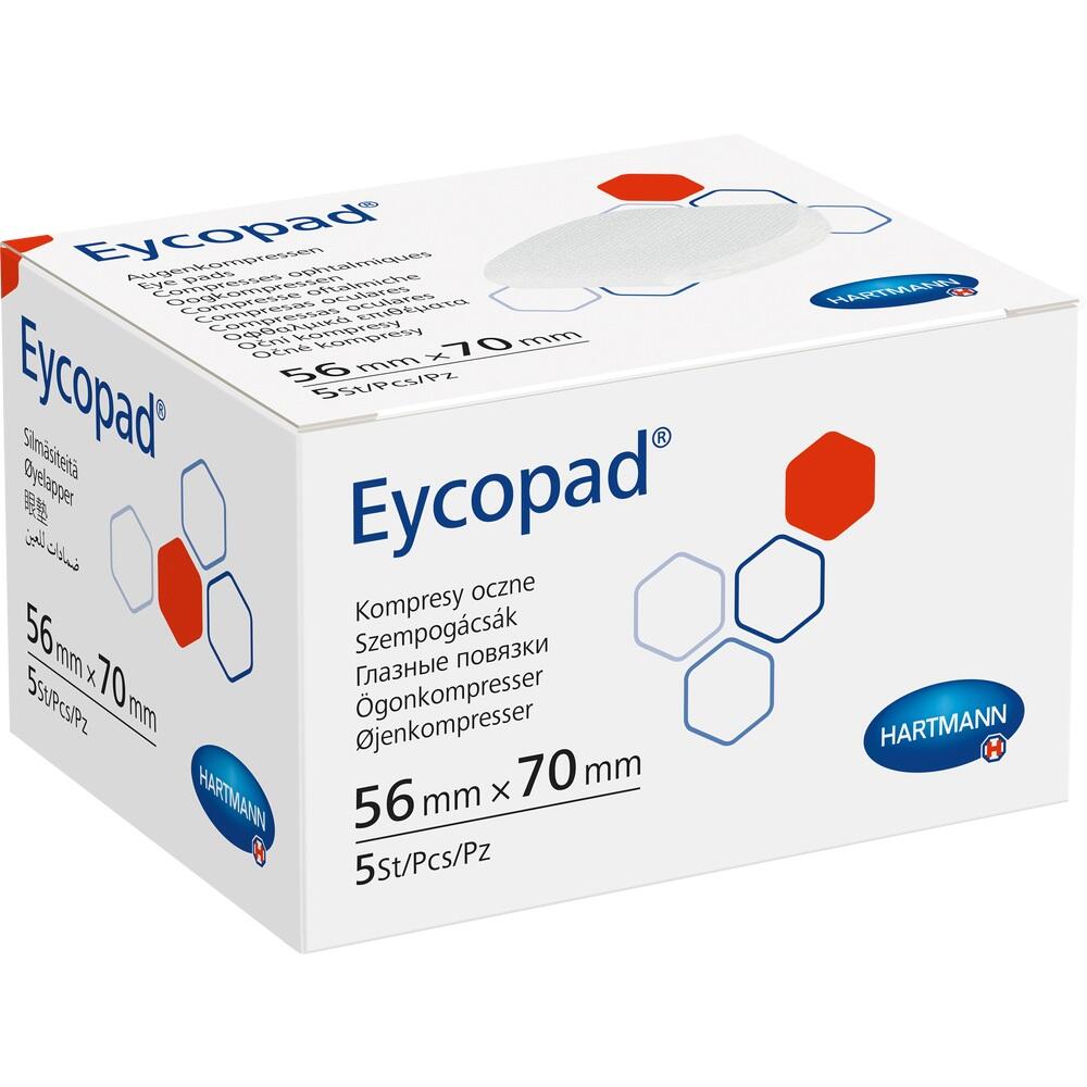 EYCOPAD Augenkompressen 56x70 mm unsteril 5 St Kompressen